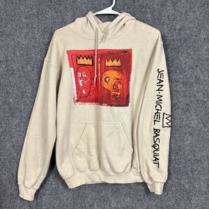 Jean-Michel Basquiat Red Kings Hoodie  Beige  Size S Streetwear Grunge